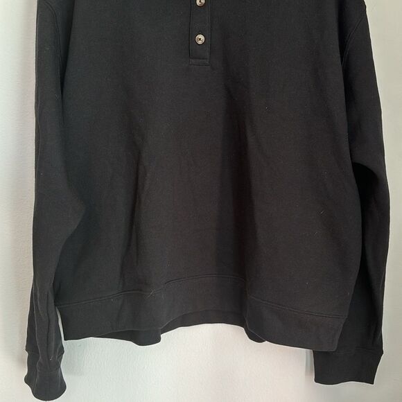 Victoria’s Secret Pink Women black collared pocket oversize sweatshirt large NWT - Picture 3 of 9